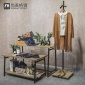 女装店装修鞋架展示架服装店橱窗高低实木流水台铁艺中岛流水桌